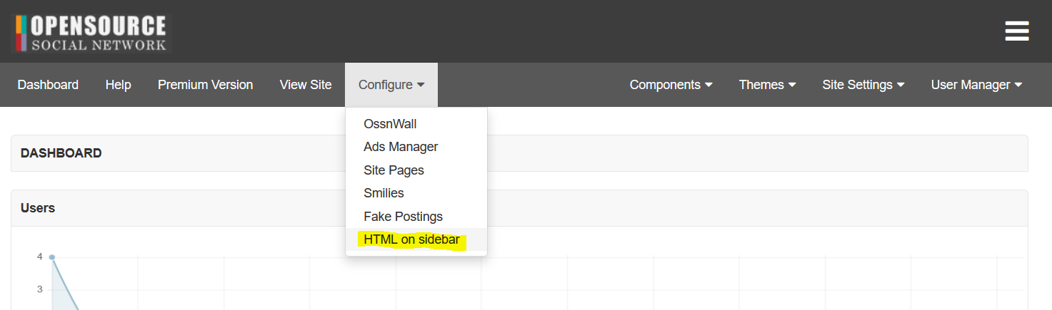 Choose Configure -> HTML on sidebar from your admin panel